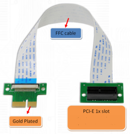 ST8015B PCI-E express X1 riser card with high speed flex cable 